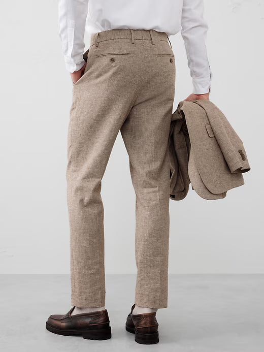 Banana Republic Men's Linen-Blend Herringbone Suit Trouser - Size: 30x30