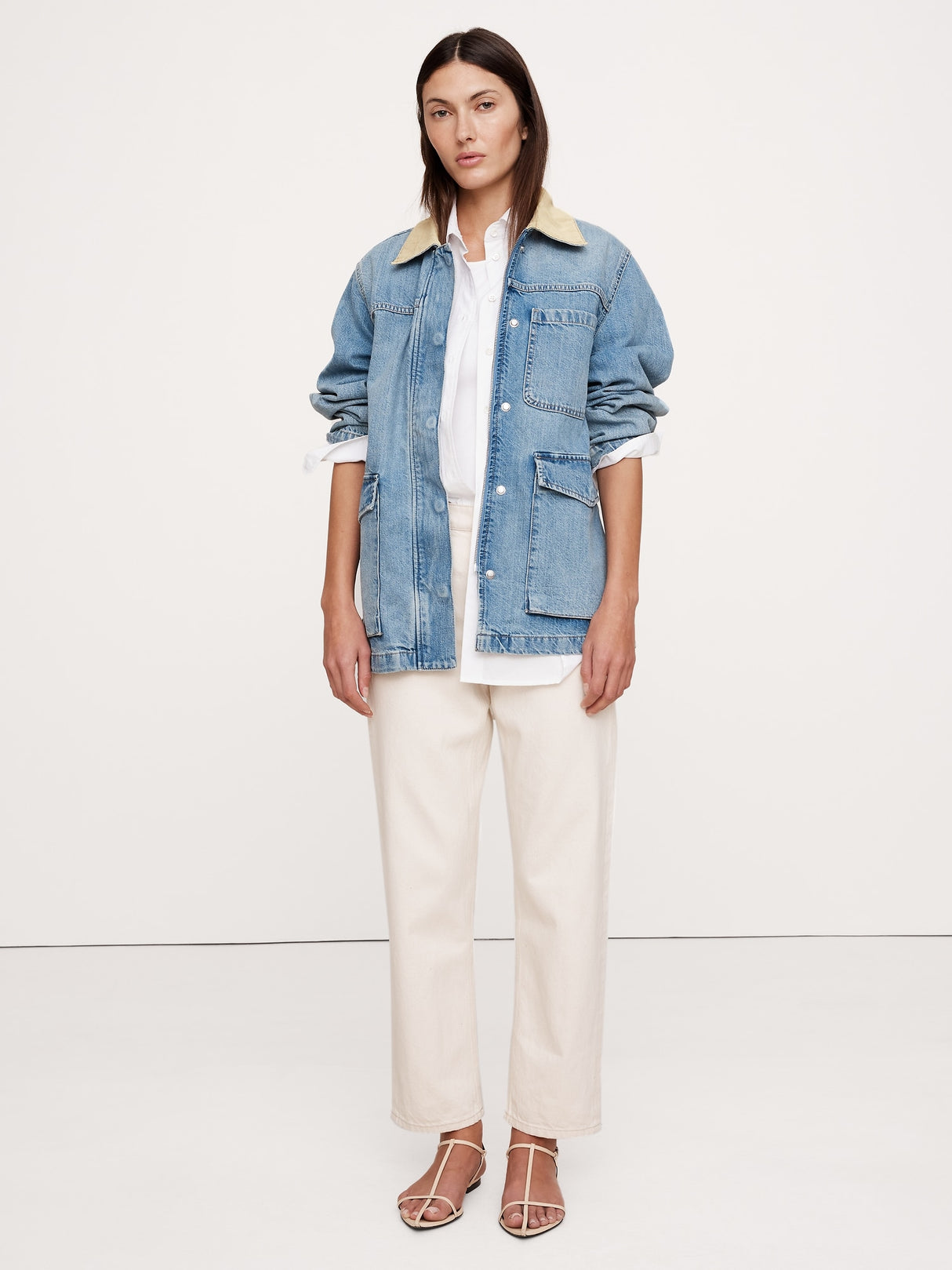 Banana Republic Denim Field Jacket-XXL-Woman's- color: Med Wash