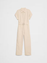 Banana Republic Linen-Blend Belted Jumpsuit Cream Size: S