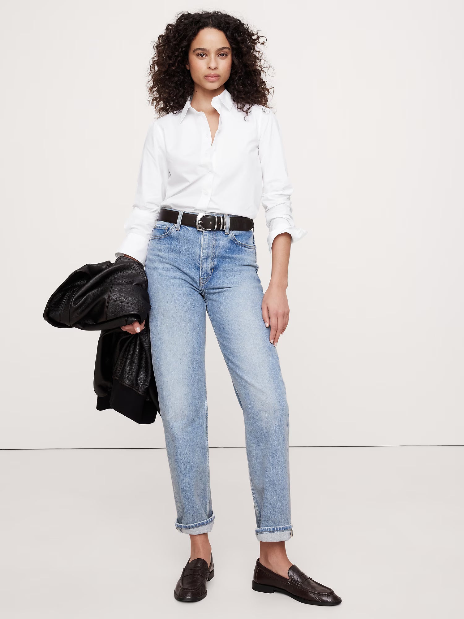 The Everyday Shirt in Cotton Poplin by Banana Republic- White - Small