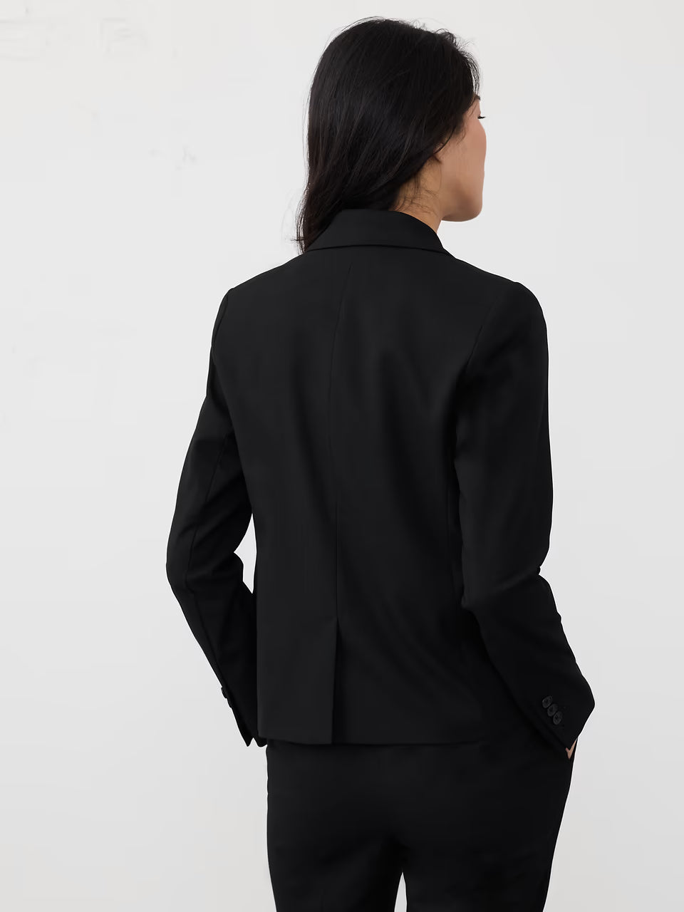 Stretch Twill Classic Blazer by Banana Republic - Black - Size 4