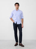 Banana Republic Men's Slim-Fit Oxford Shirt Light Blue Stripe - Medium Tall