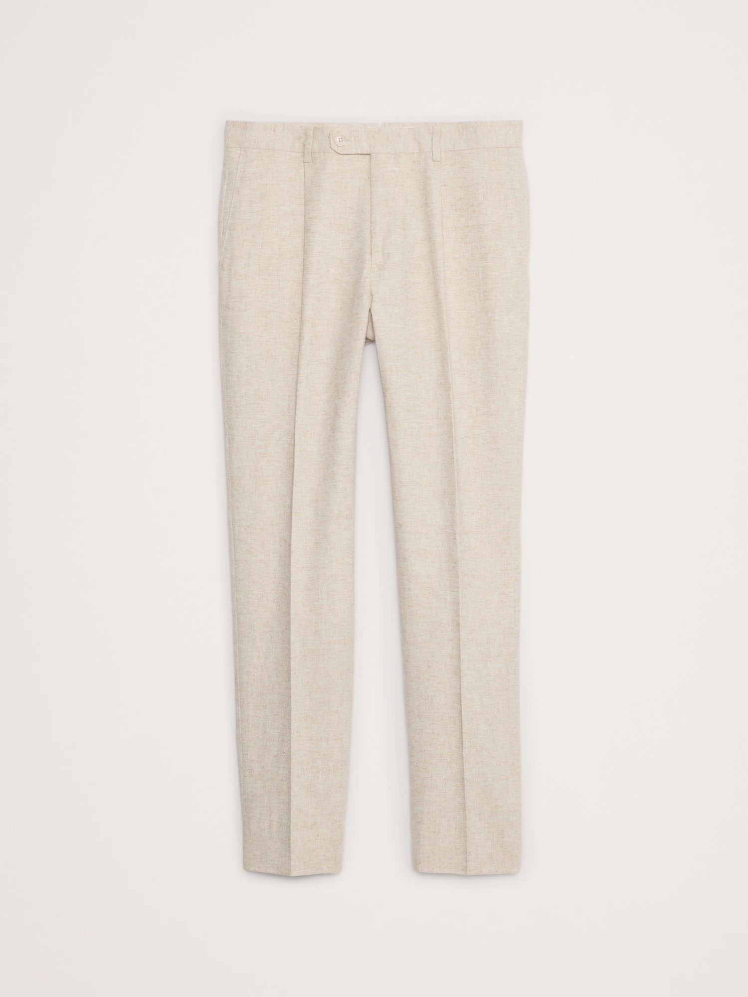 Herringbone Cotton-Linen Slim Suit Pant by Banana Republic - Natural Beige - Size: 32 x 34