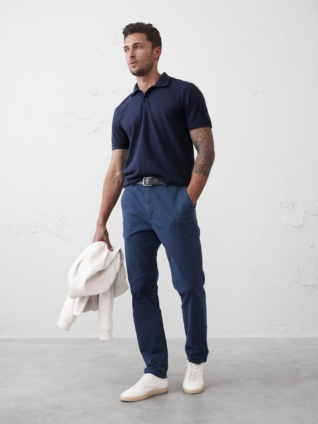 Banana Republic- Men's Slim Fit Polo- Navy- Large