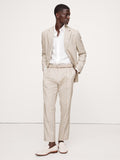 Herringbone Cotton-Linen Slim Suit Pant by Banana Republic - Natural Beige - Size: 32 x 34