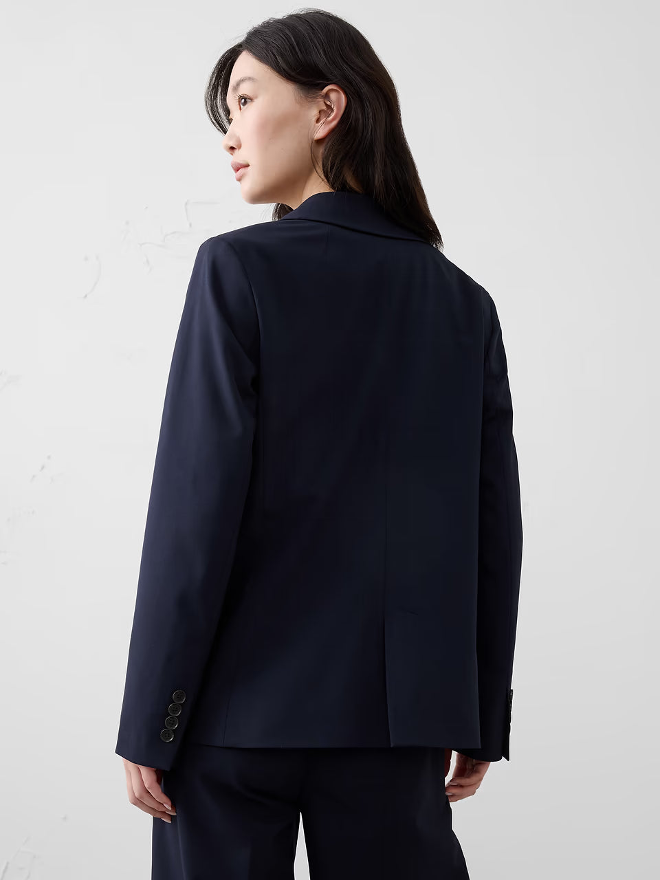 Sculpted Stretch Long Blazer by Banana Republic - Preppy Navy - Size 4
