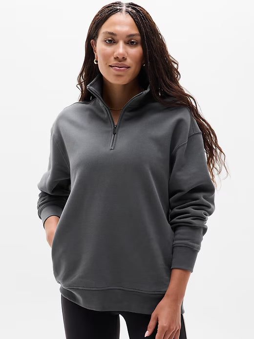 Athleta Forever Fleece 1/4 Zip Sweatshirt Size M