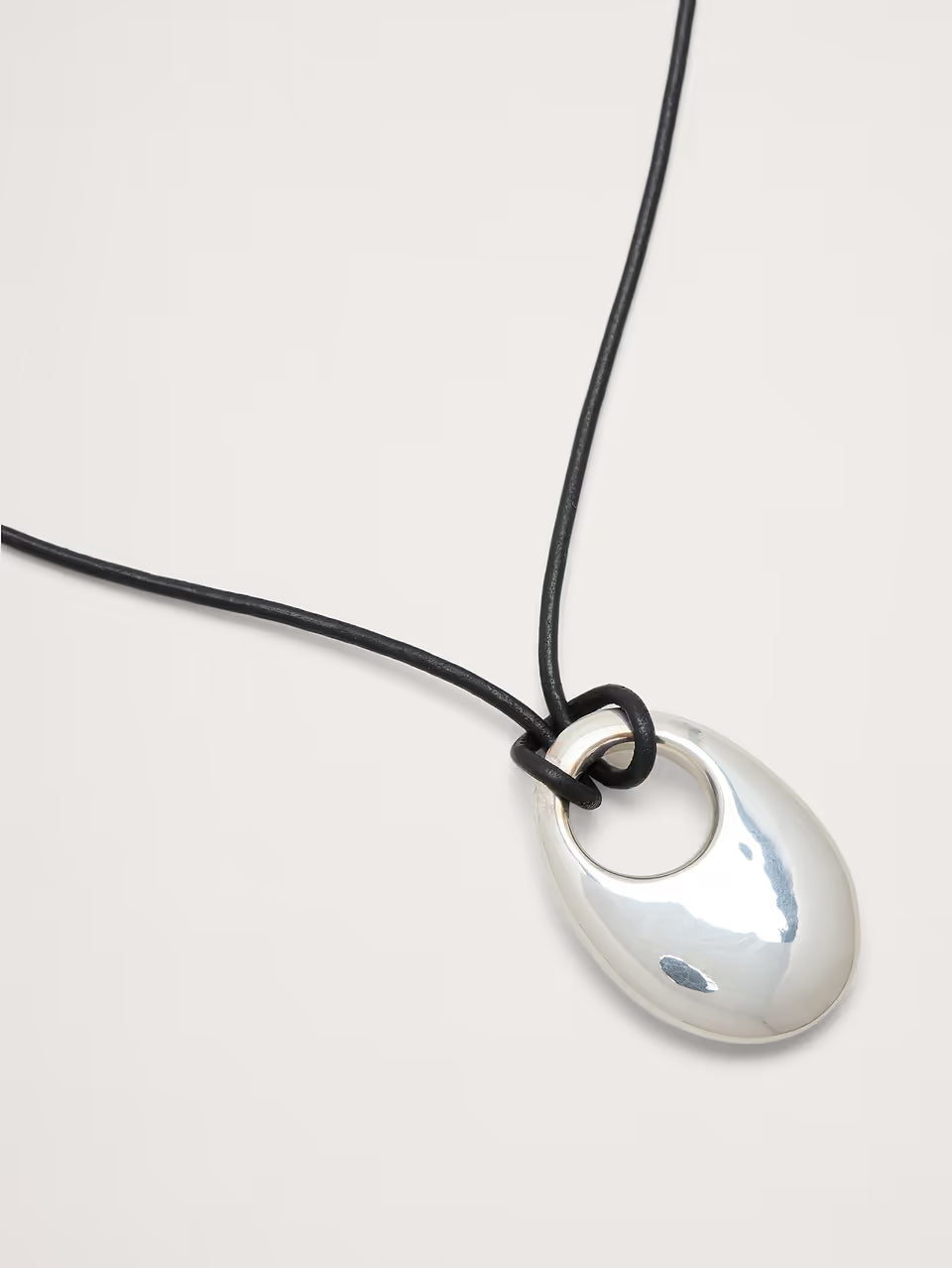 Banana Republic O-Ring Sculpted Necklace , Silver