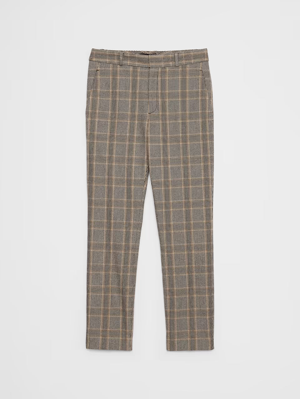 Sloan Slim High-Rise Ankle Pant by Banana Republic - Neutral Plaid - Size 12 Tall