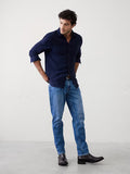 Banana Republic Slim-Fit Linen-Blend Shirt Dark Navy Size: L