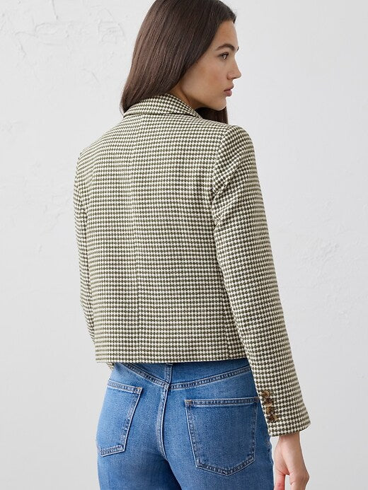 Textured Short Blazer by Banana Republic - Fern Green Texture - Size 6
