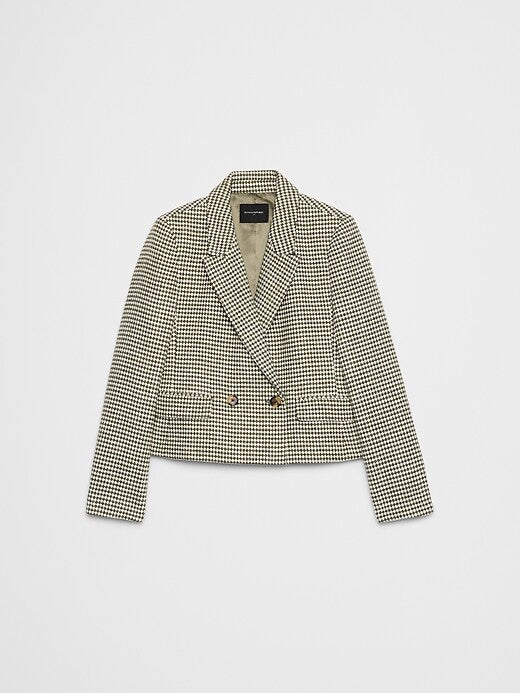 Textured Short Blazer by Banana Republic - Fern Green Texture - Size 6