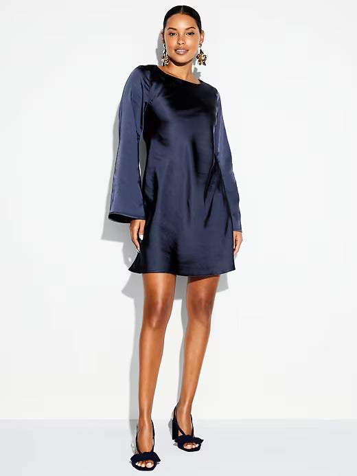The Occasion by Old Navy Satin Flare-Sleeve Mini Dress Size S