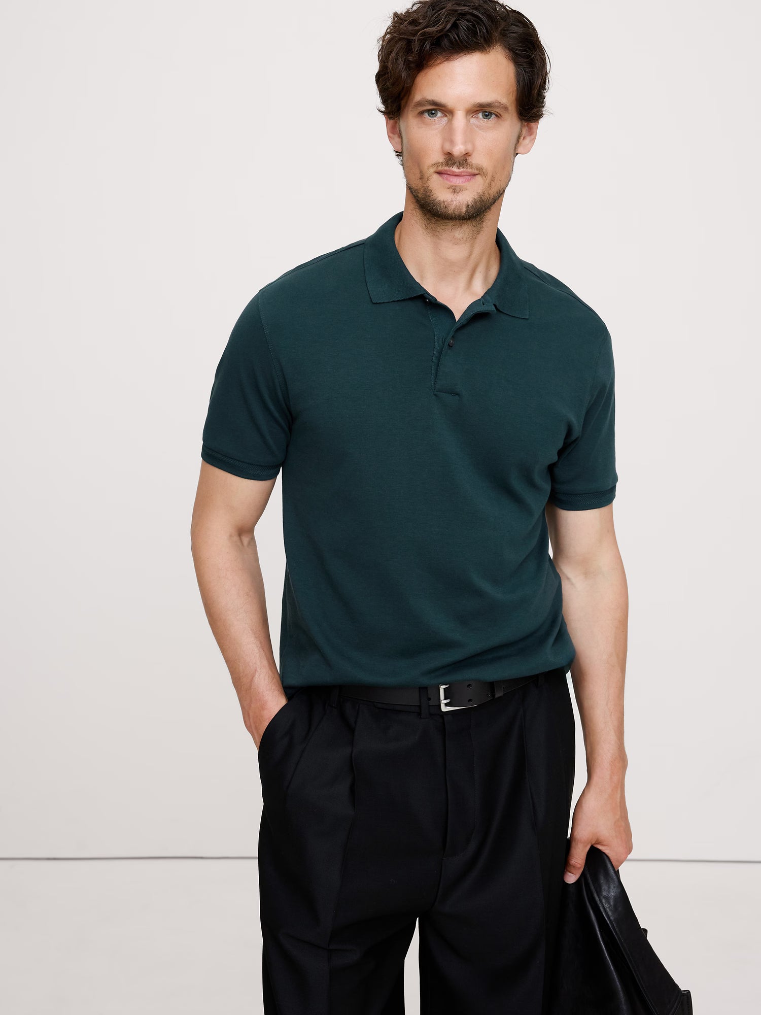 Luxury-Touch Polo by Banana Republic - Dark Green - Medium