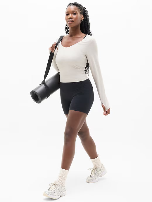 Athleta SoftLuxe Top - Cream Heather - Size: Small