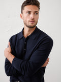 Seed Stitch Sweater Polo by Banana Republic - Preppy Navy - XL