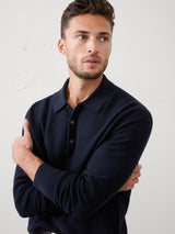 Seed Stitch Sweater Polo by Banana Republic - Preppy Navy - XL
