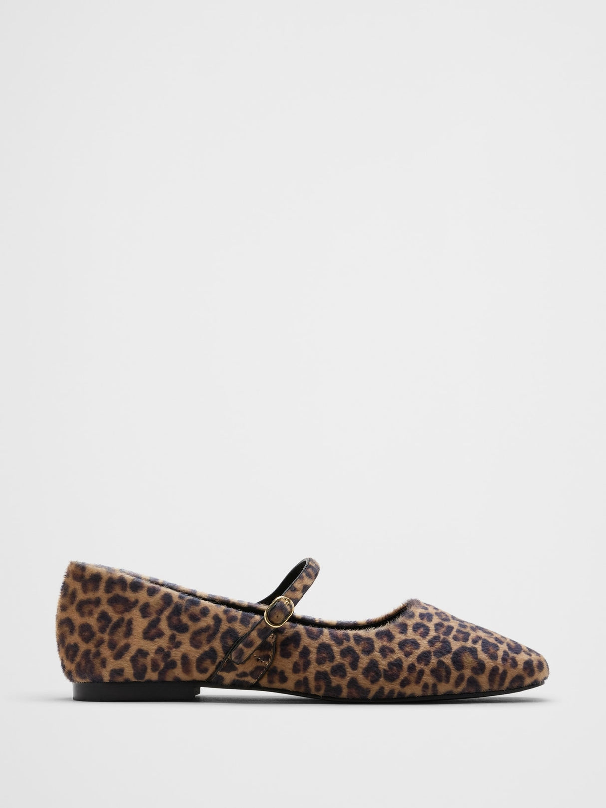 Banana Republic Vegan Leather Maryjane Ballet Flat Leopard Size: 9