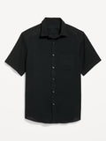 Old Navy Classic Fit Everyday Linen-Blend Shirt Black Size Large