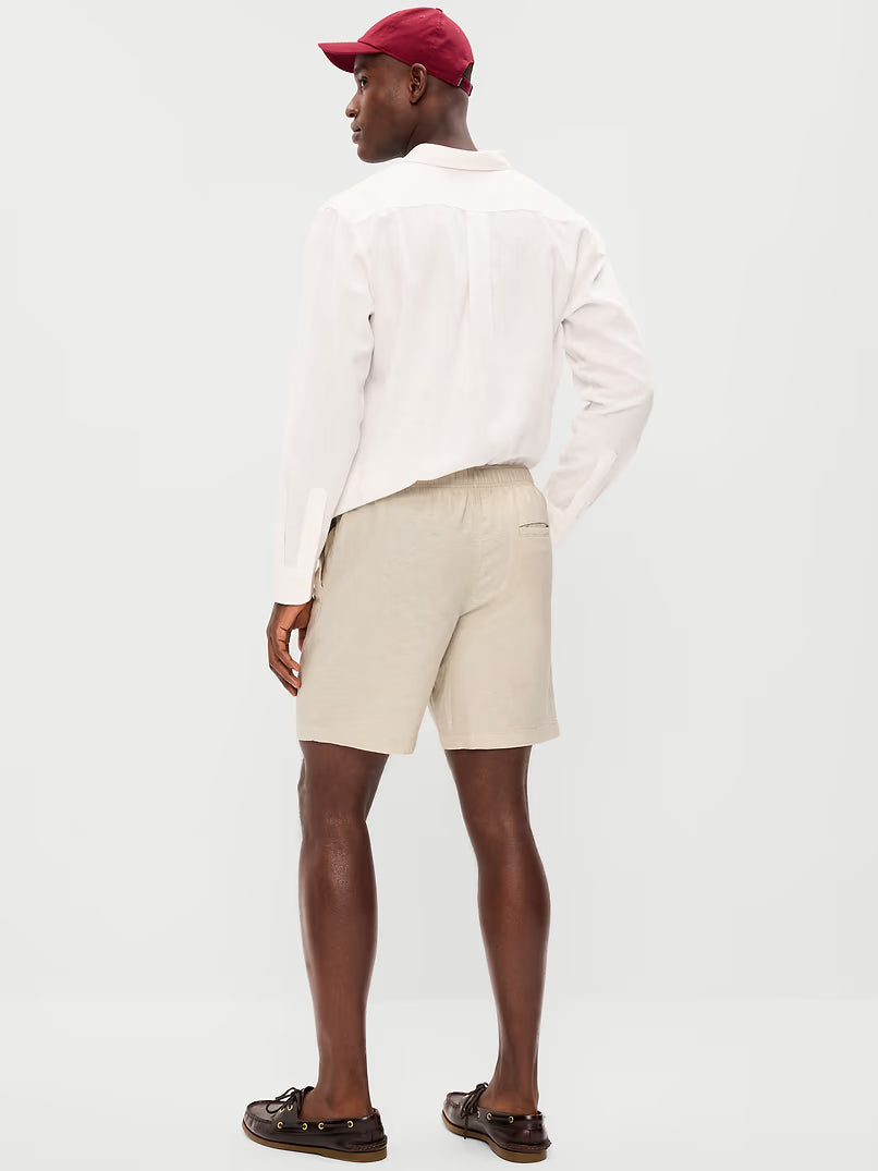 OLD NAVY-Linen-MEN Blend Jogger Shorts -- 7-inch inseam- LG- A Stone'S Throw