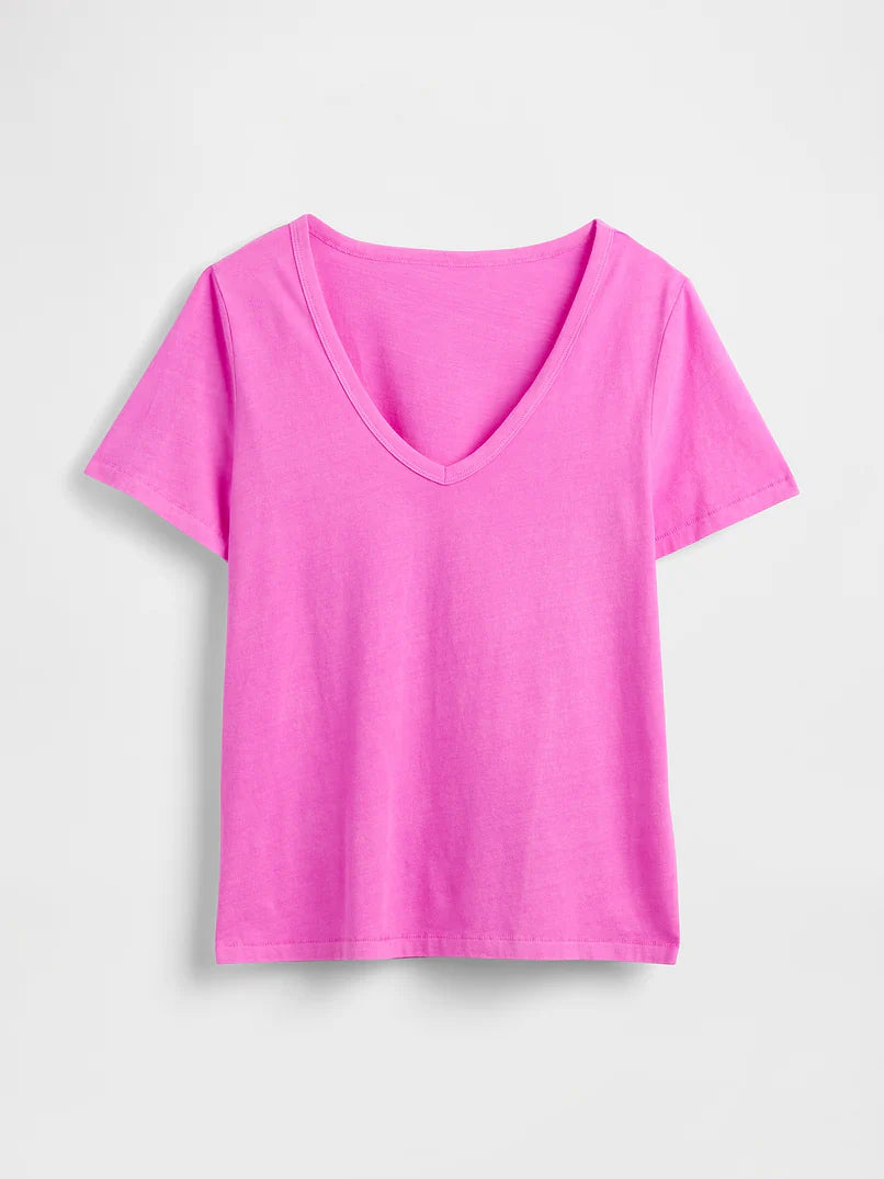 Gap Organic Cotton VintageSoft V-Neck T-Shirt Size L