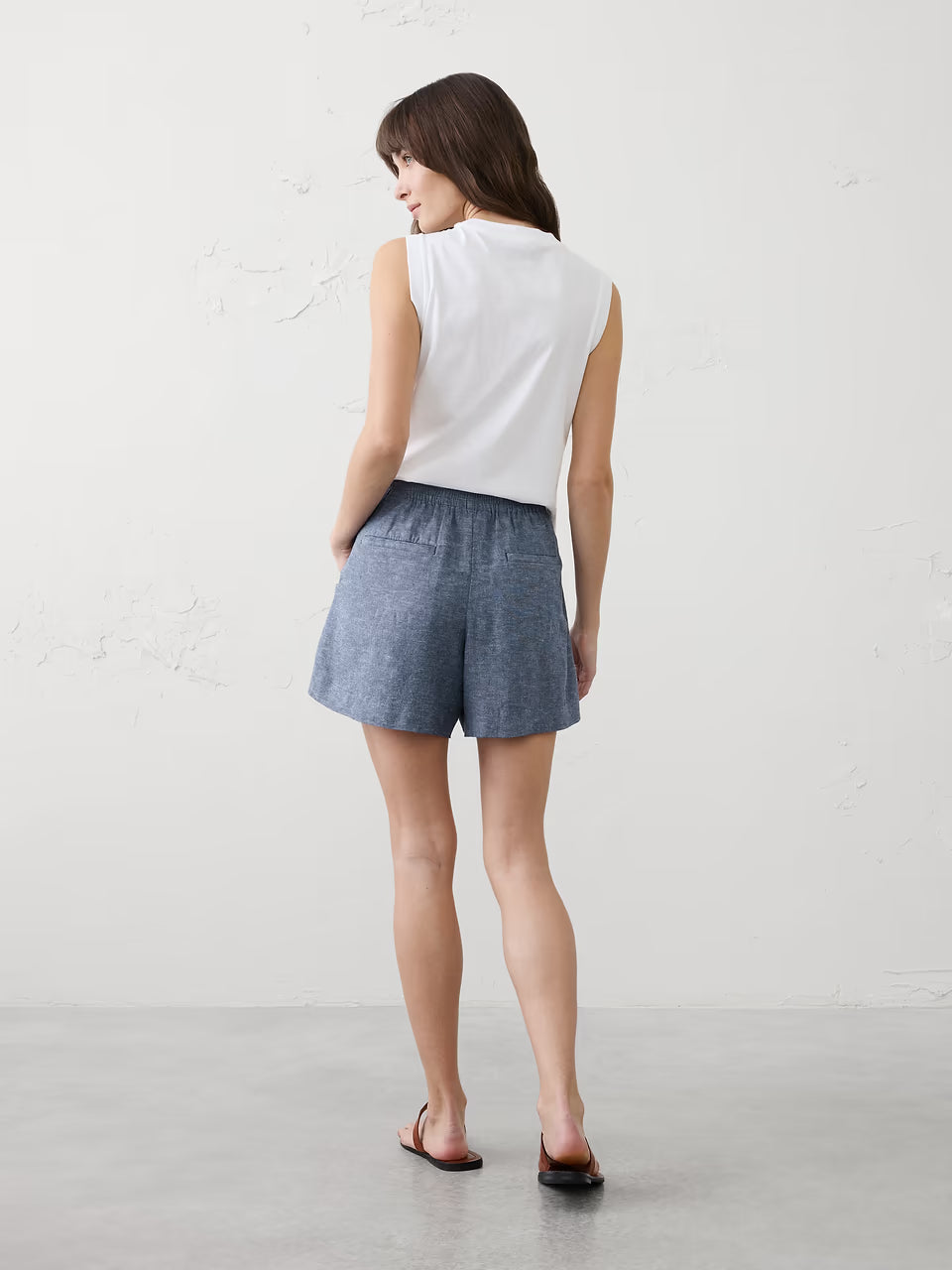 Banana Republic Women's Linen-Blend High-Rise Short (Size: Med)