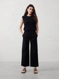 BANANA REPUBLIC Women's Wide-Leg High-Rise Authentic Cropped Chino in Black - 8