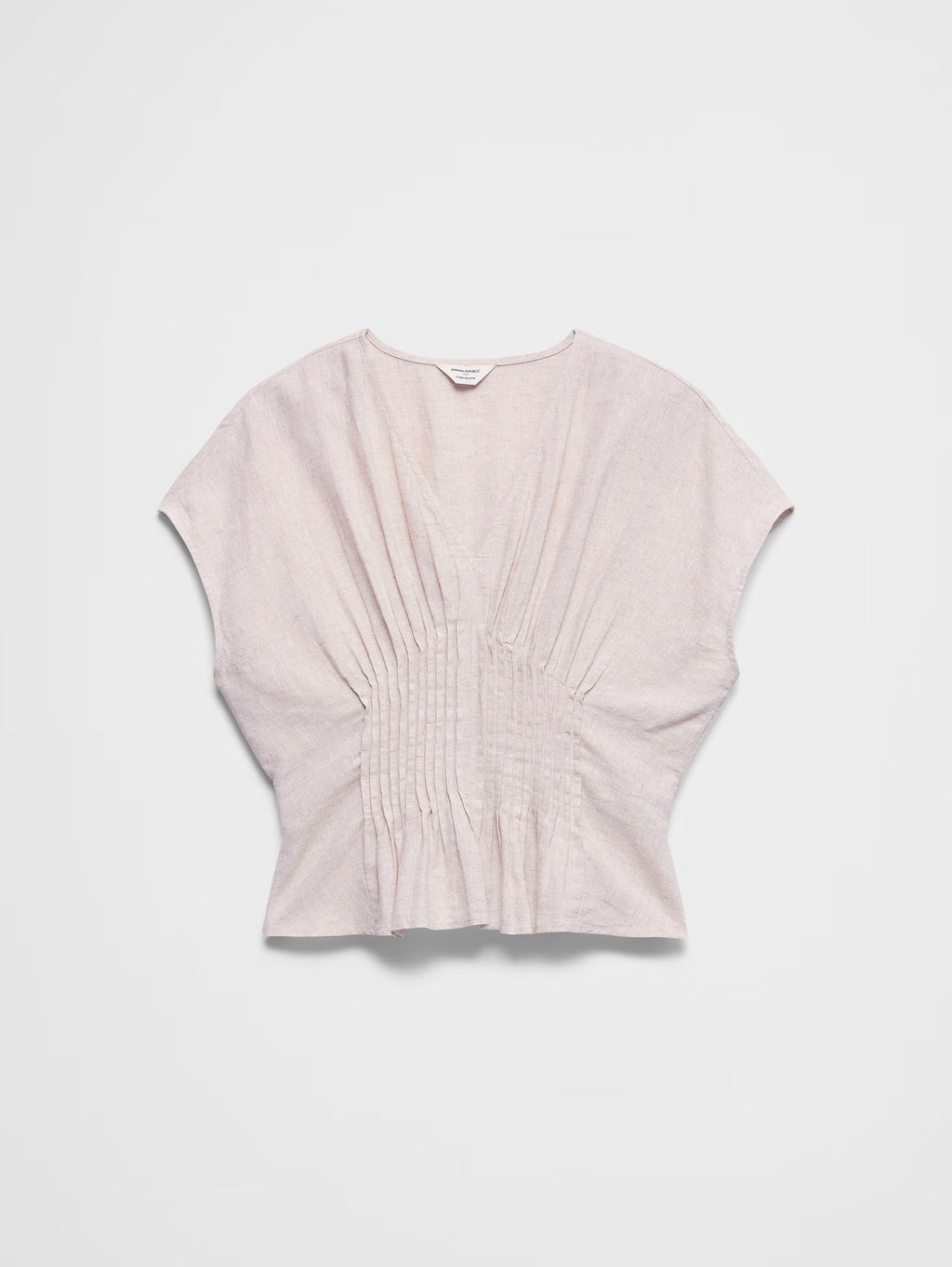 BANANA REPUBLIC Women's Linen-Blend Pintuck-Waist Top in Flax - SM