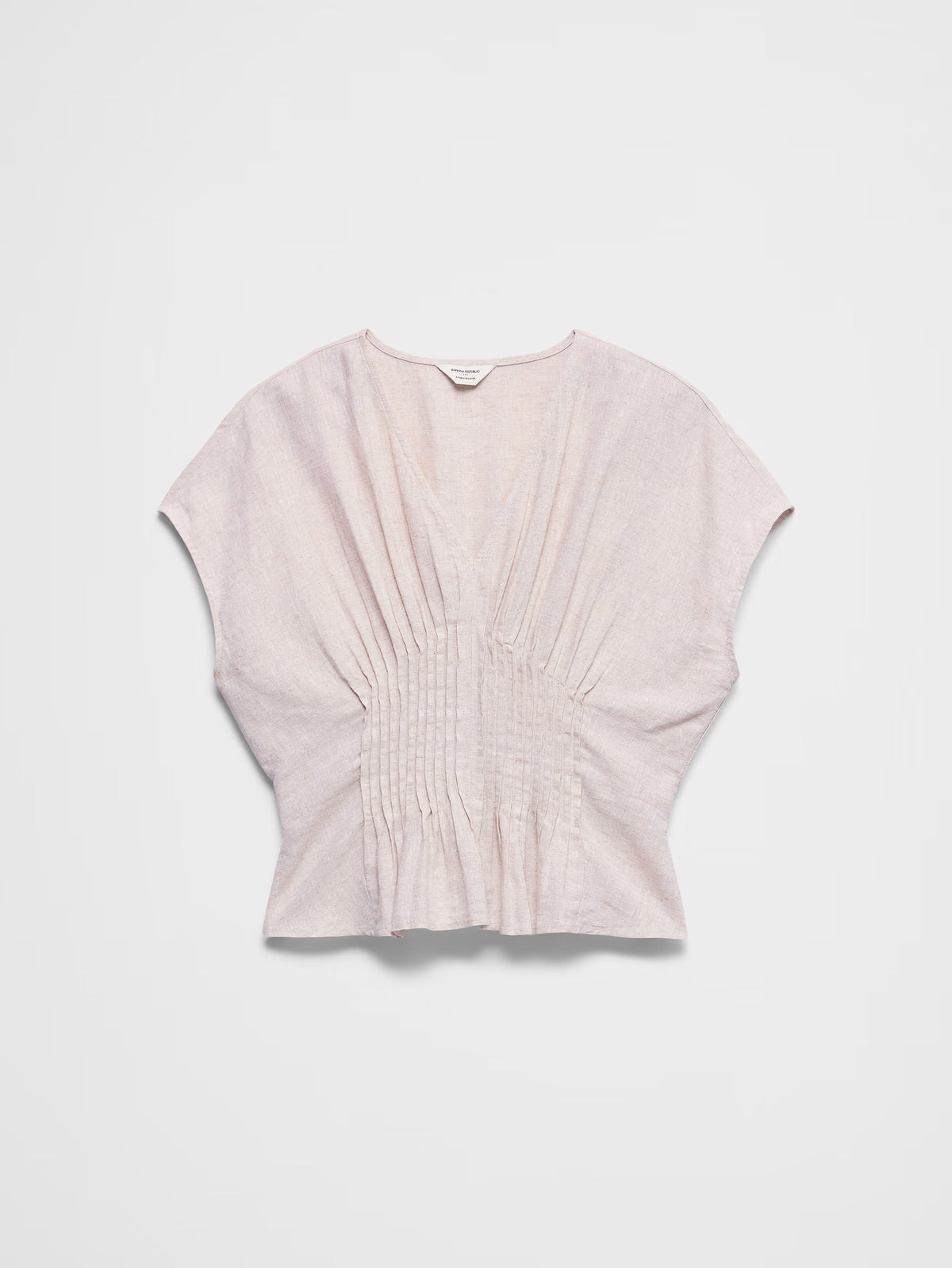BANANA REPUBLIC Women's Linen-Blend Pintuck-Waist Top in Flax - SM