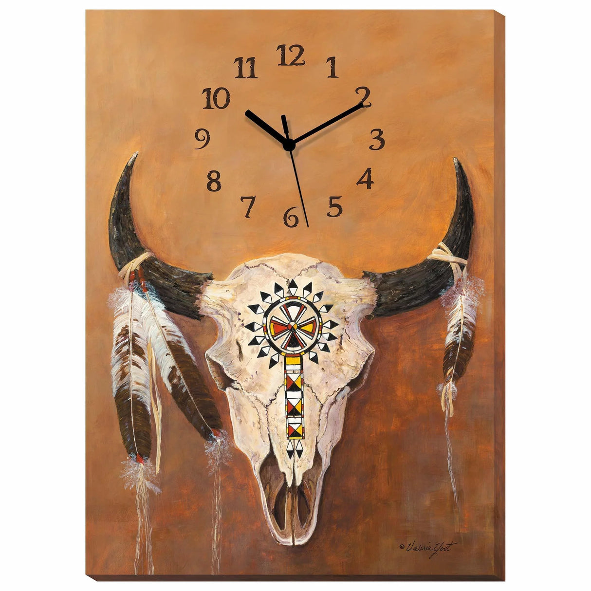 Wild Wings Big Medicine - Skull Clock Painting
