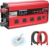 Cantonape 2500W Power Inverter 12V to 110V DC to AC with LCD Display, Remote Controller 4 x AC Outlets and 4 x 3.1A USB Car Adapter $239.05 (New Open Box)