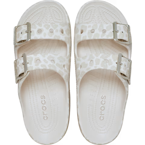 Crocs Women's Saturday Metallic Buckle Animal Sandal (Size : 8)