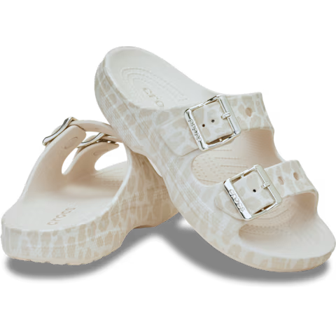 Crocs Women's Saturday Metallic Buckle Animal Sandal (Size : 8)