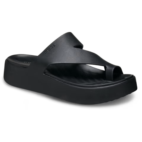 CROCS Women's Getaway Platform Toe Loop in Black - 11