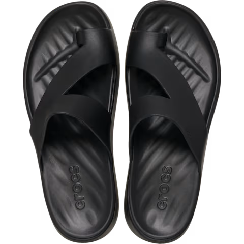 CROCS Women's Getaway Platform Toe Loop in Black - 11