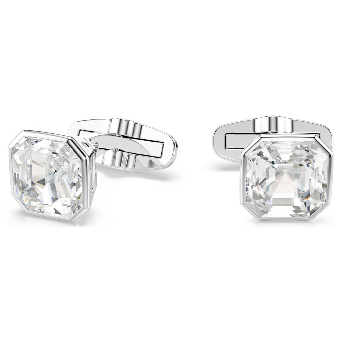 Millenia Cufflinks - Octagon-Cut White Crystal - Rhodium Plated