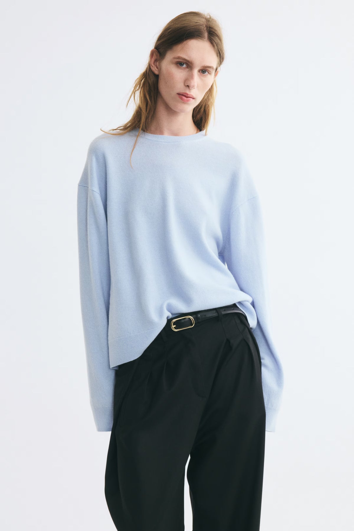H&M - Women's Oversized Wool Sweater - Light Blue - US Small