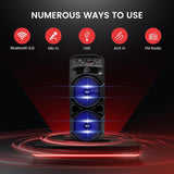 Pyle PA System Flashing LED Lighting Outdoor Wireless Bluetooth Portable Speaker with Remote