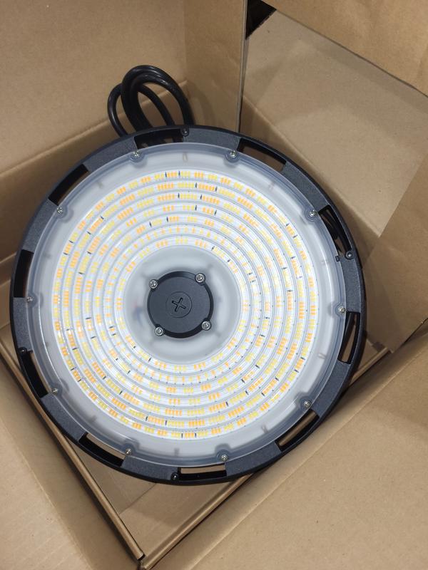 12.6 in. 150/200/240-Watt Selectable Dimmable Integrated LED UFO High Bay Light with Preinstalled Hook, 3000/4000/5000K