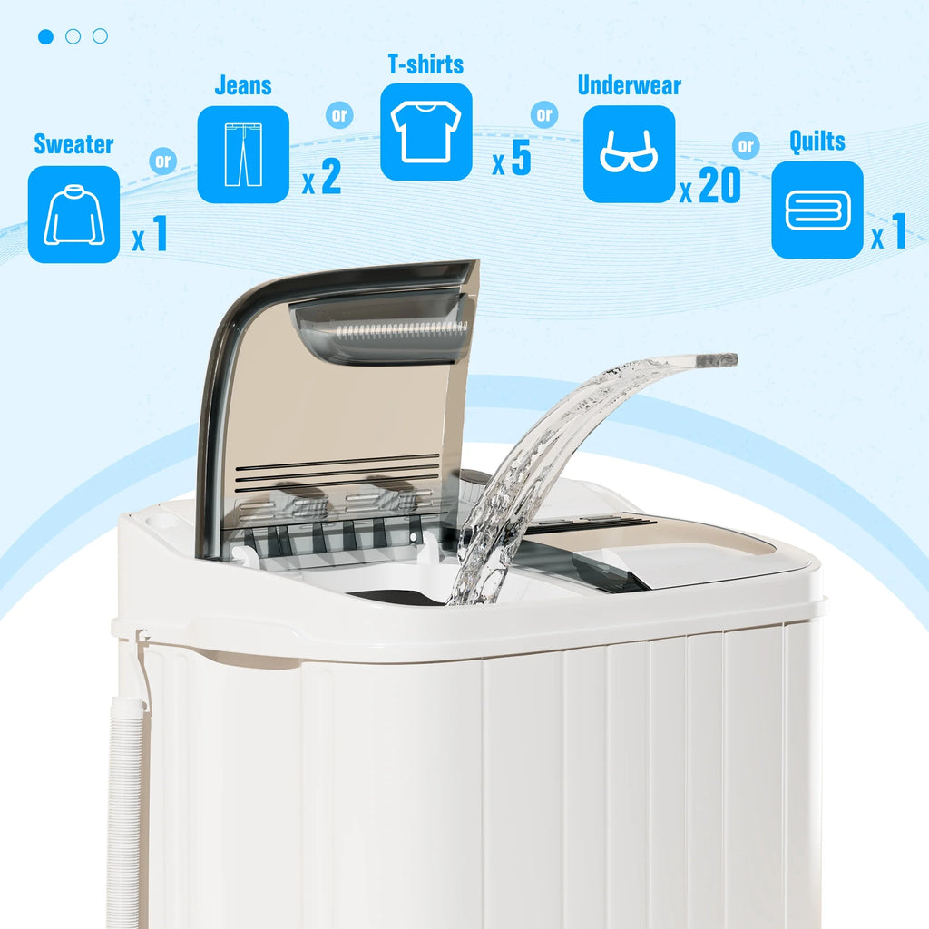 SUNCROWN 16lbs Portable Twin Tub Washer with Spin Dryer Washing Machine