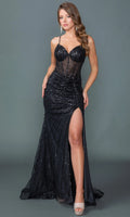Dancing Queen 4610 - Sequined Sleeveless Sheath Prom Gown (Medium)