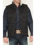 Cody James Men's Oil Slick Snap Lined Vest - Black - Medium