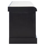 SAFAVIEH Briar 3 Drawer Cushion Bench, Black Frame/Greige Drawers