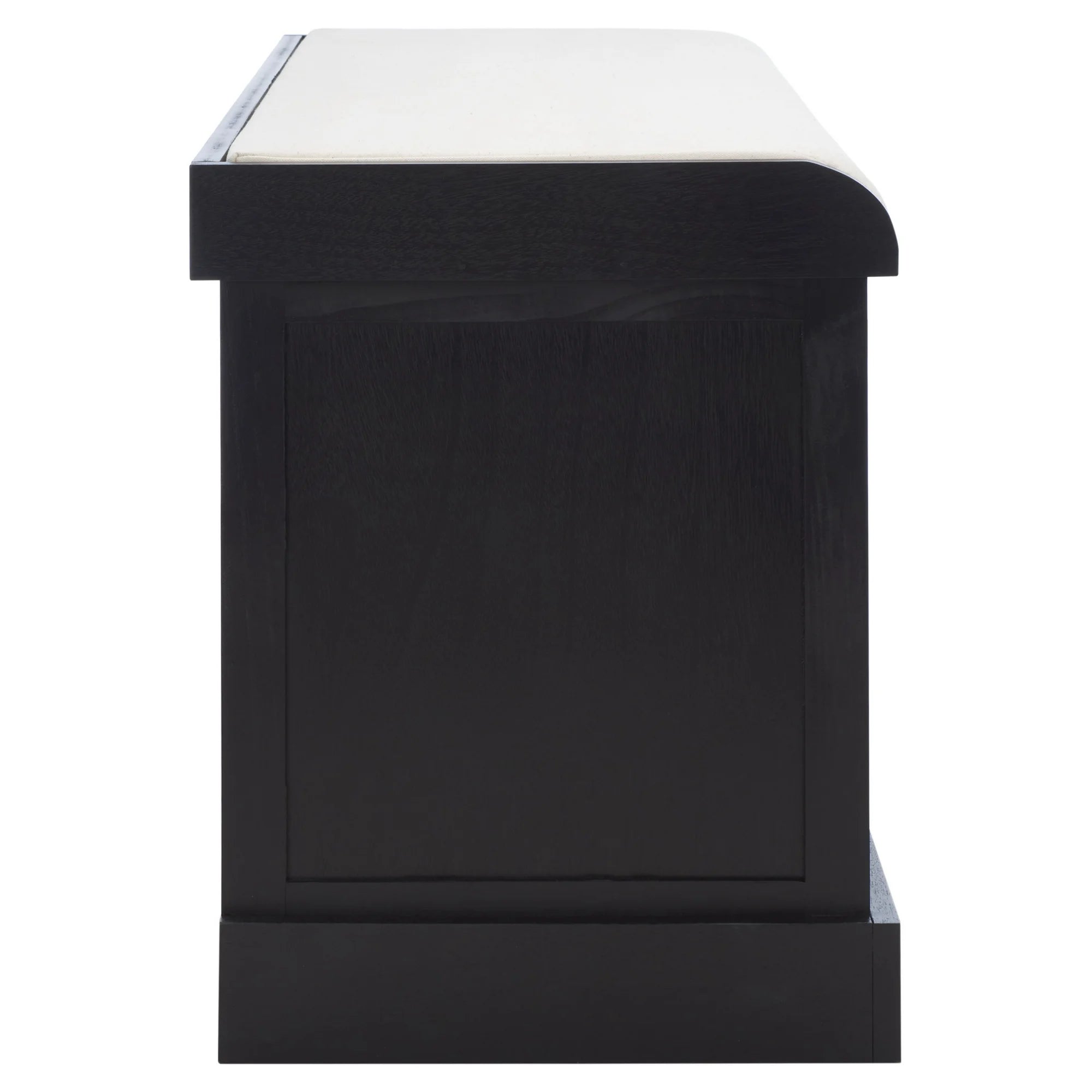 SAFAVIEH Briar 3 Drawer Cushion Bench, Black Frame/Greige Drawers