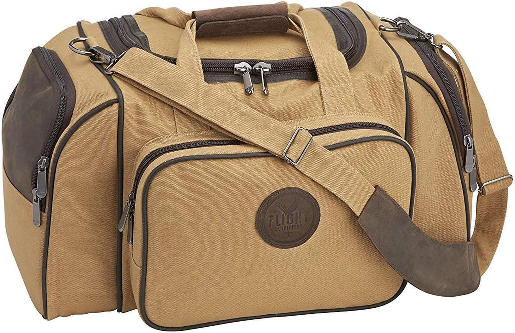 Bush Pilot Duffel Bag - Canvas & Leather Aviation Carry-On with Padded Headset Pockets