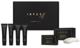 Infuse Black Amenity Kit | Boxed Hotel Toiletries | (2 BOXES OF) 1 oz Travel Size Shampoo, Conditioner, Lotion, Body Wash & Cleansing Bar for Guest Hospitality AirBnB/Vacation Rentals