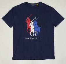 Polo Ralph Lauren Ss Big Triple Pony Graphic Tee- Blue- New with Tags