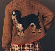 The Jesse Dog Icon Cardigan Sweater by Pilcro Size S