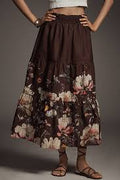 The Somerset Maxi Skirt - Chocolate Floral