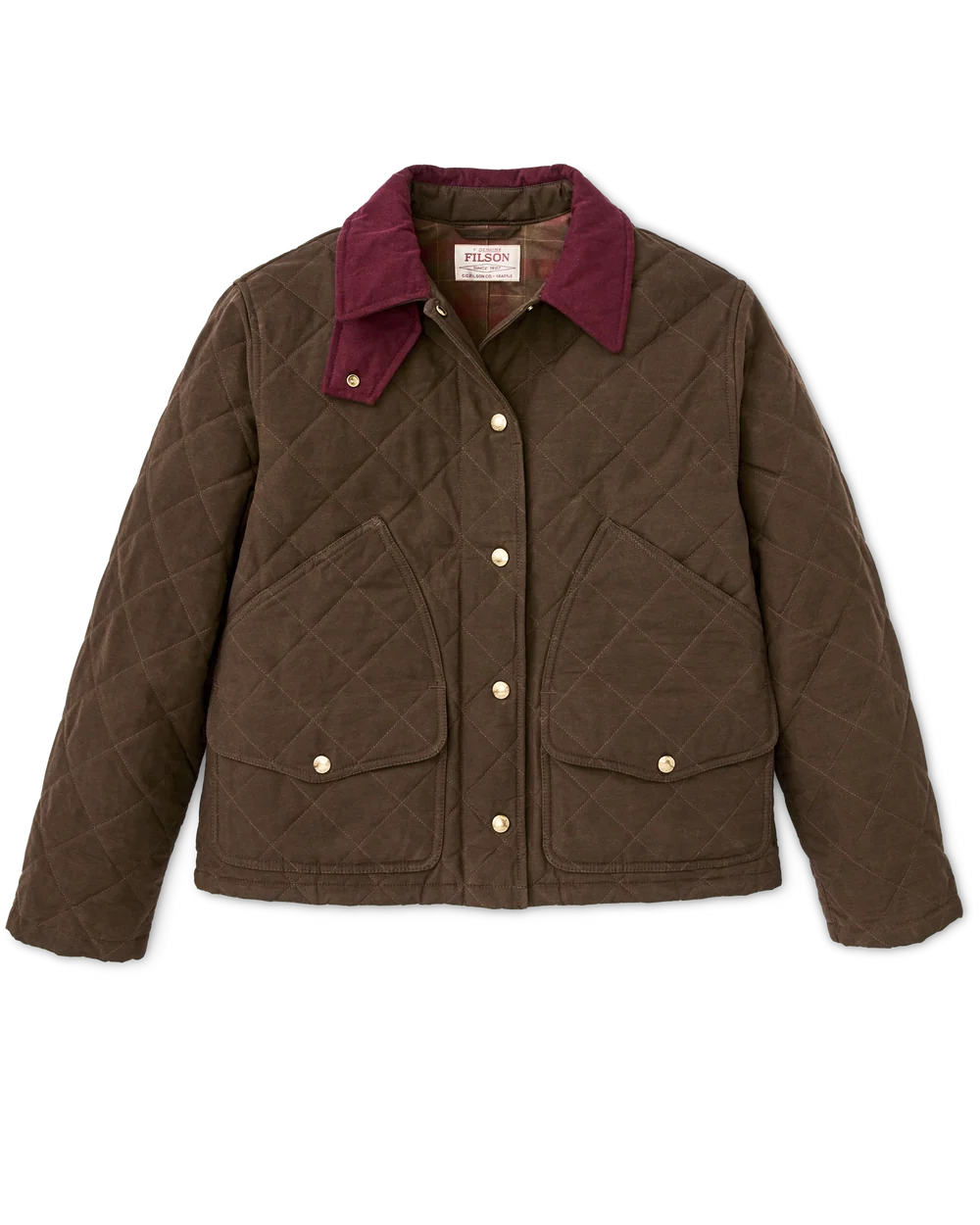 Filson Women's Quilted Outfitter Jacket - Dark Brown - Size Small